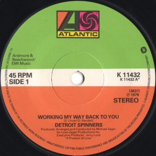 Detroit Spinners* - Working My Way Back To You (7", Single)