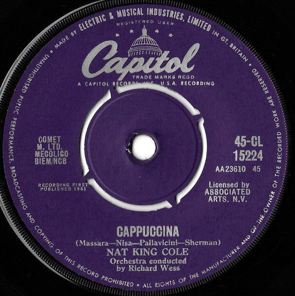 Nat King Cole - Cappuccina / Let True Love Begin (7", Single)