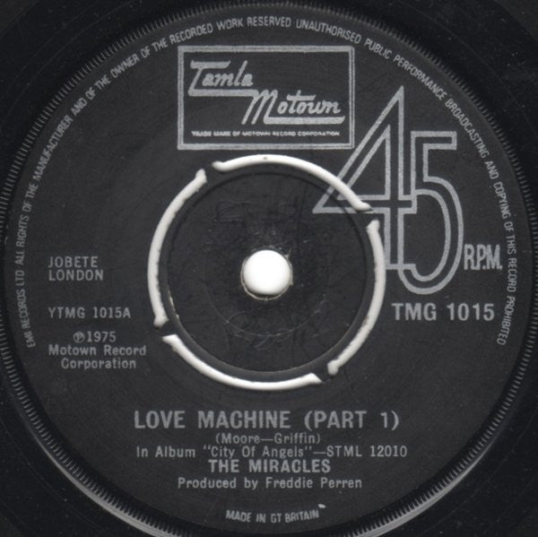 The Miracles - Love Machine (Part 1) (7", Single, 4-P)