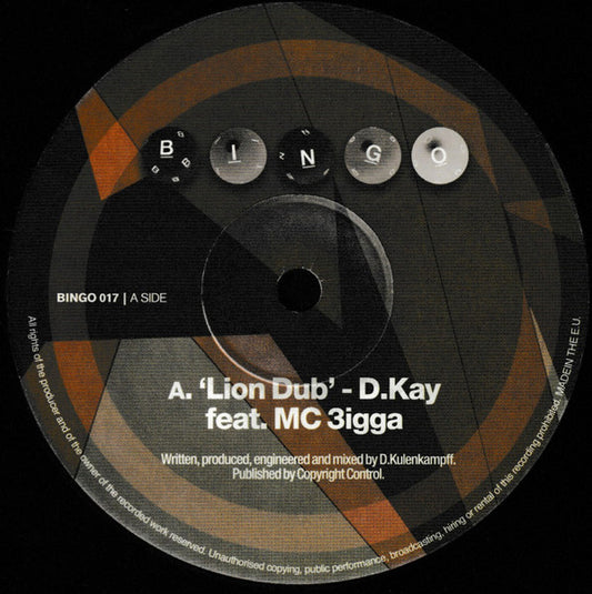 D.Kay* Feat. MC 3igga - Lion Dub / In My Soul (12")