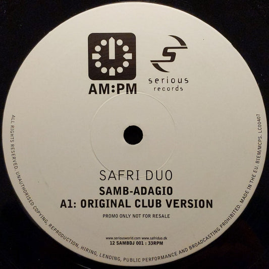 Safri Duo - Samb-Adagio (12", Promo)
