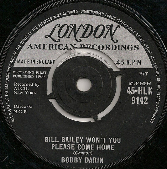 Bobby Darin - Bill Bailey Won't You Please Come Home (7")