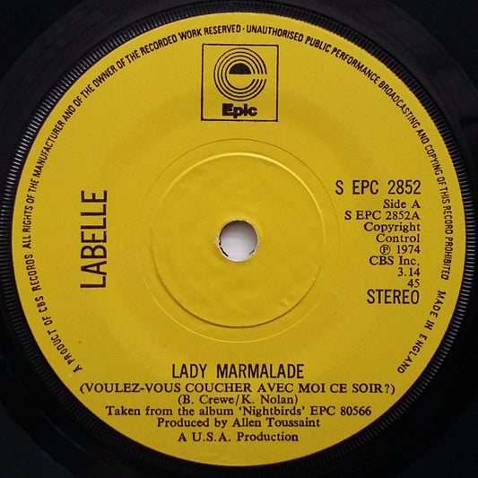 Labelle - Lady Marmalade (Voulez-Vous Coucher Avec Moi Ce Soir?) (7", Single, Sol)