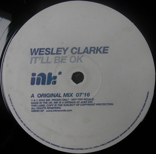 Wesley Clarke* - It'll Be Ok (12", Promo)