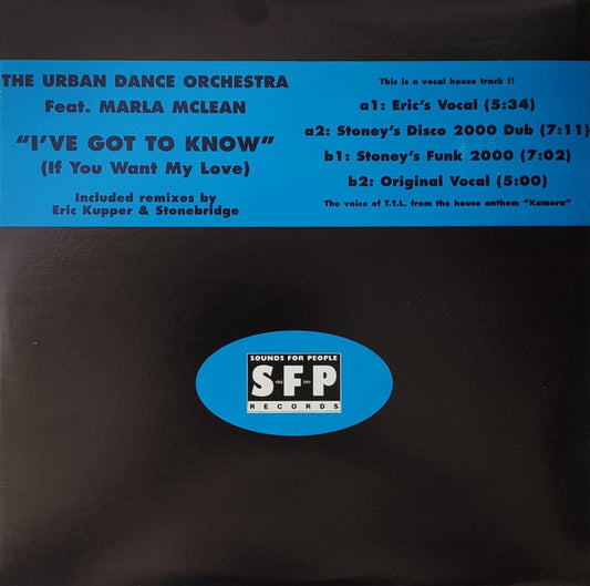 The Urban Dance Orchestra Feat. Marla McLean - I've Got To Know (If You Want My Love) (12")