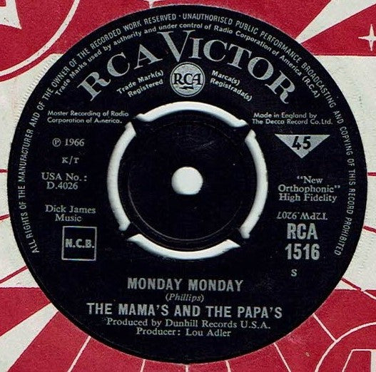 The Mama's And The Papa's* - Monday Monday  (7", Single)