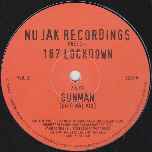 187 Lockdown - Gunman / Playin' Around (12")