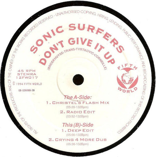 Sonic Surfers - Don't Give It Up (12")