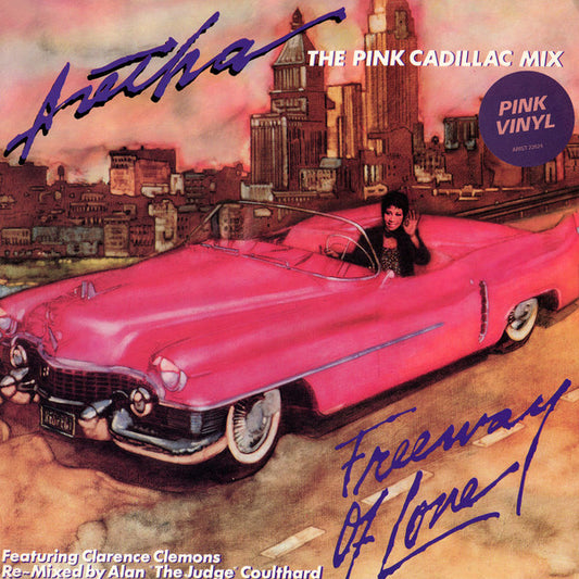 Aretha Franklin - Freeway Of Love (The Pink Cadillac Mix) (12", RE, Pin)