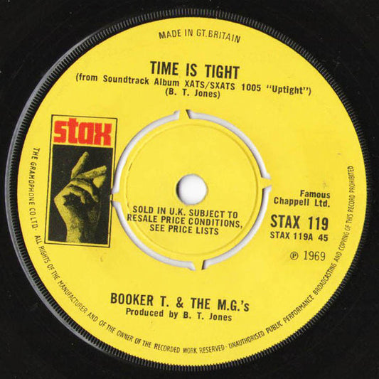 Booker T. & The M.G.'s* - Time Is Tight / Hang 'Em High (7", Single, 4 P)