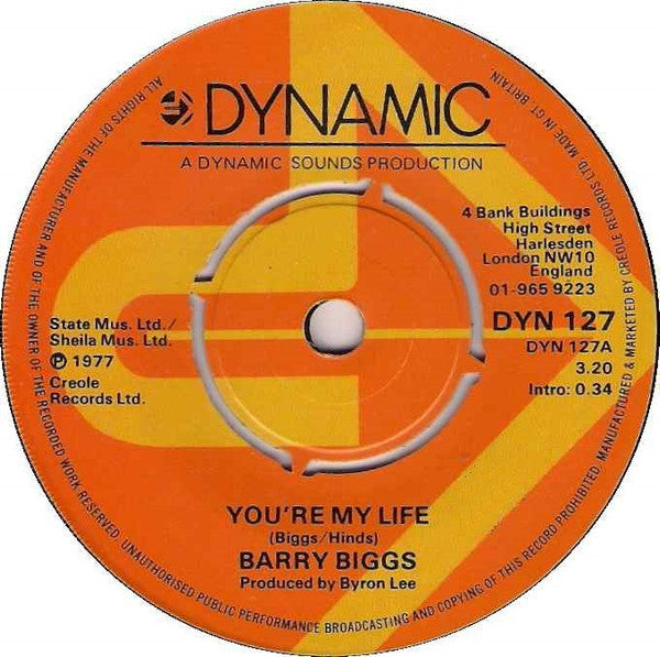 Barry Biggs - You're My Life  (7", Single)