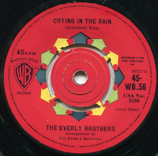 Everly Brothers - Crying In The Rain (7", Single)