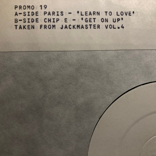 Chip E. / Paris* - Get On Up / Learn To Love (12", Ltd, Promo, W/Lbl)