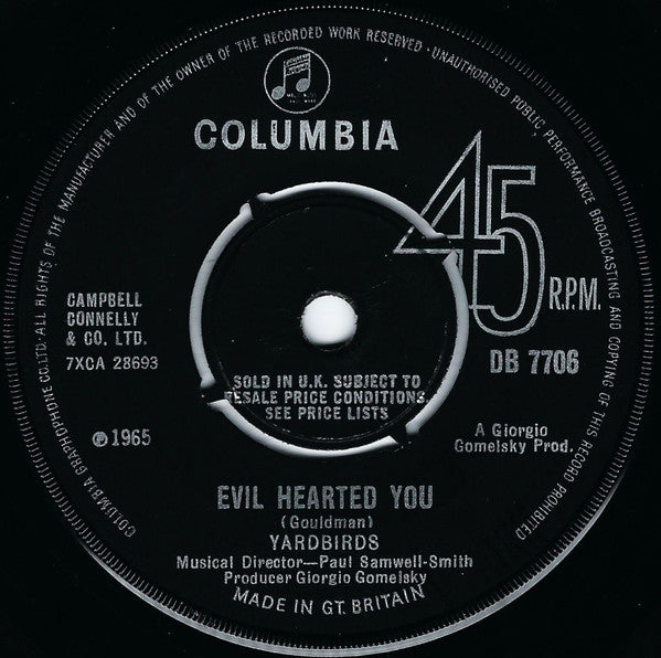 Yardbirds* - Evil Hearted You (7", Single)