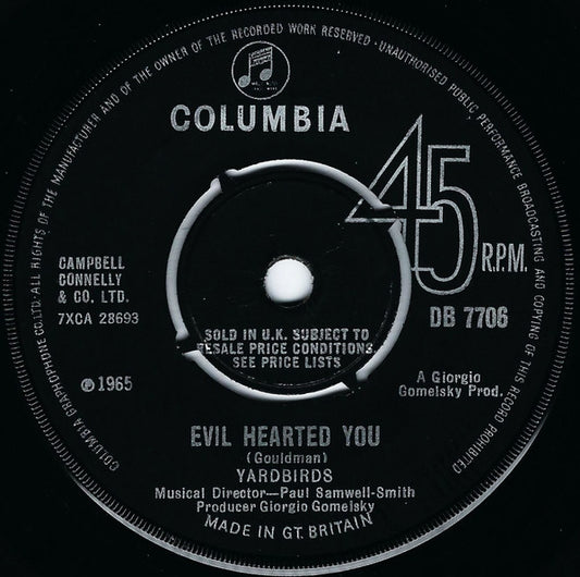 Yardbirds* - Evil Hearted You (7", Single)