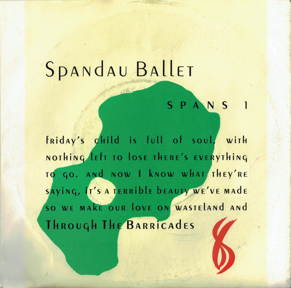 Spandau Ballet - Through The Barricades (7", Single)
