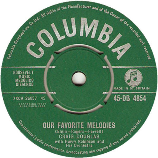 Craig Douglas (2) - Our Favorite Melodies (7", Single)