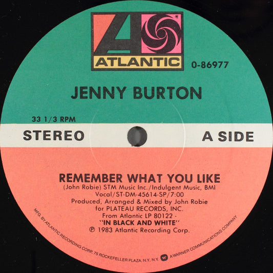 Jenny Burton - Remember What You Like (12", Maxi)