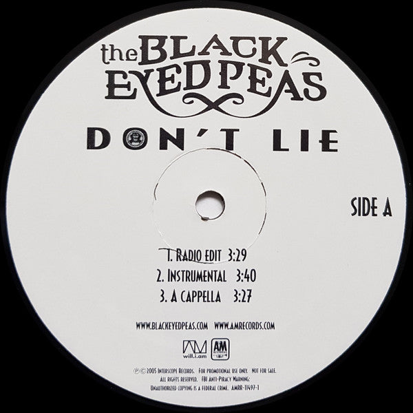 The Black Eyed Peas* - Don't Lie (12", Promo)