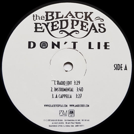 The Black Eyed Peas* - Don't Lie (12", Promo)