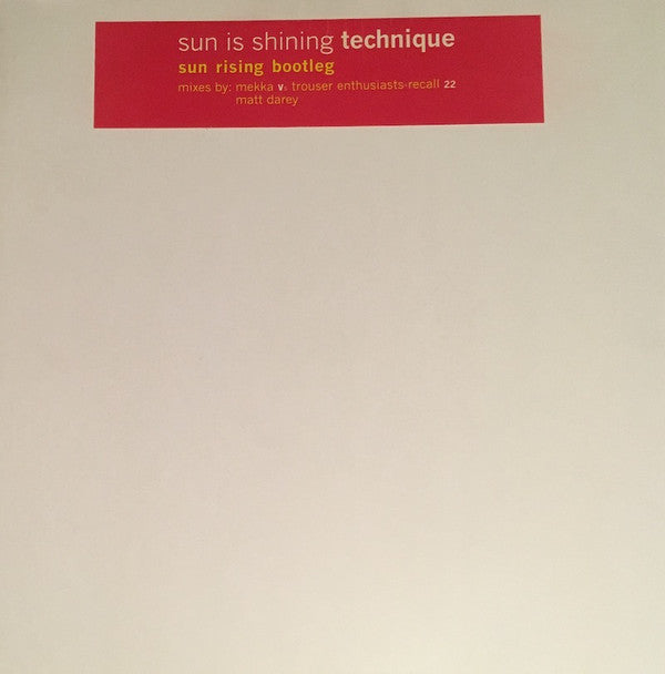Technique - Sun Is Shining (2x12", Promo)