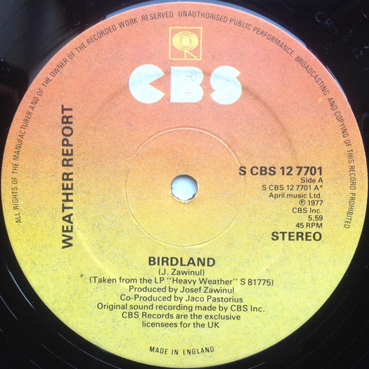 Weather Report - Birdland (12", Single)