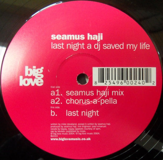Seamus Haji - Last Night A DJ Saved My Life (12")