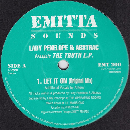 Lady Penelope & Abstrac - The Truth E.P. (12", EP)