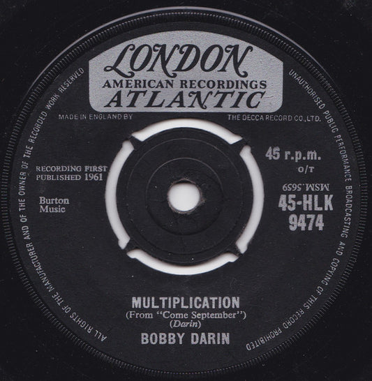 Bobby Darin - Multiplication (7", Single)
