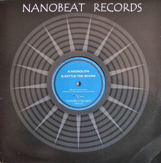 Thomas Penton - Monolith / Settle The Score (12")