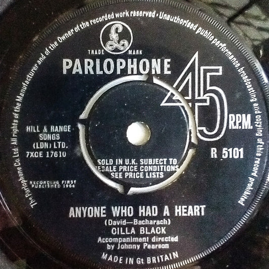Cilla Black - Anyone Who Had A Heart (7", Single)