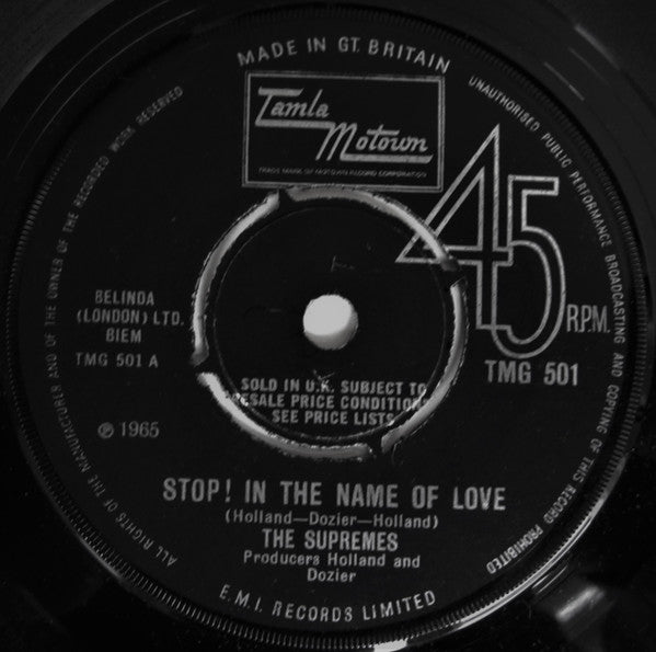 The Supremes - Stop! In The Name Of Love (7", Single)