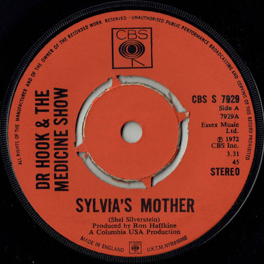Dr Hook & The Medicine Show* - Sylvia's Mother (7", Single, Pus)