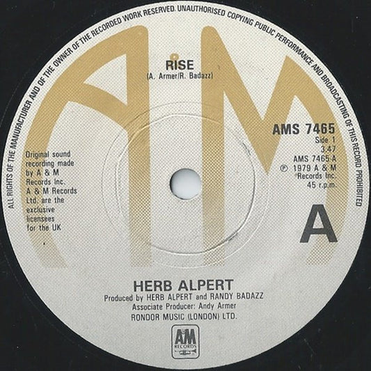 Herb Alpert - Rise (7", Single)