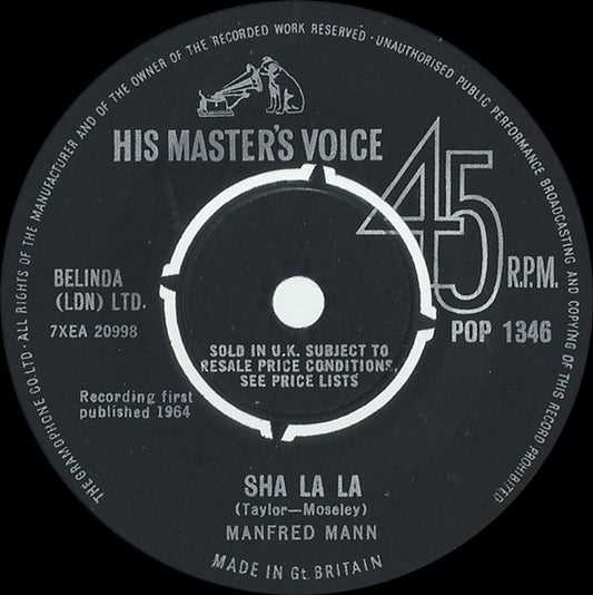 Manfred Mann - Sha La La (7", Single, 4-P)