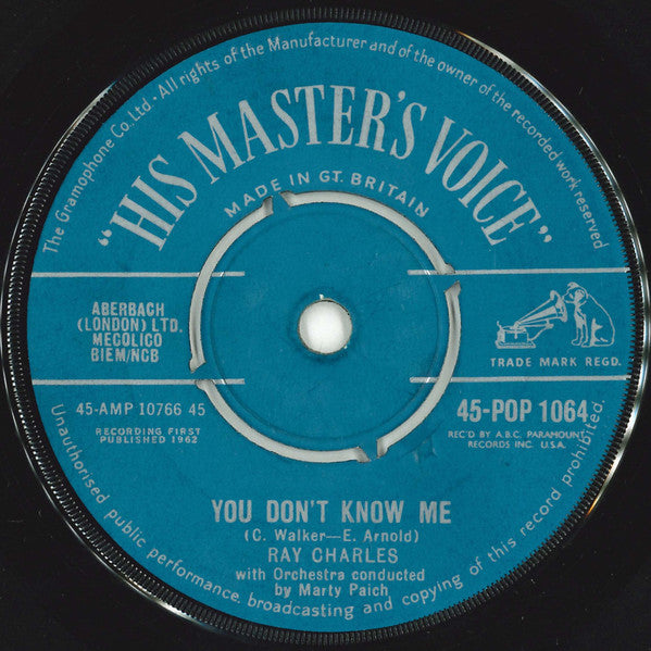 Ray Charles - You Don't Know Me (7", Single)