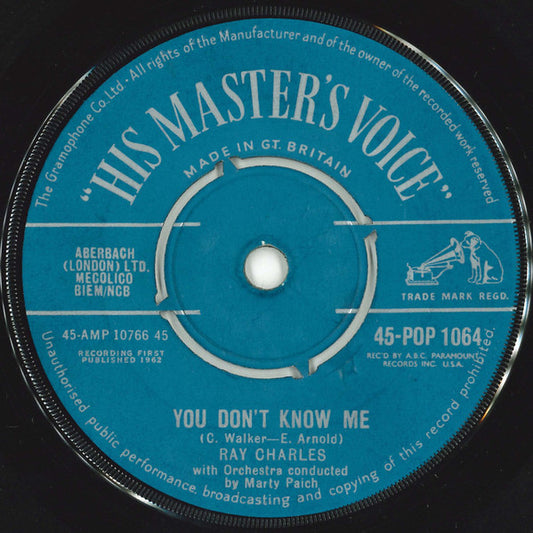 Ray Charles - You Don't Know Me (7", Single)