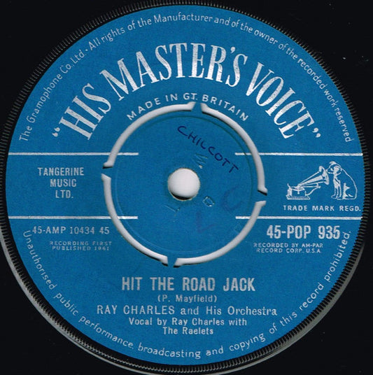 Ray Charles And His Orchestra - Hit The Road Jack / The Danger Zone (7", Single, Mono)