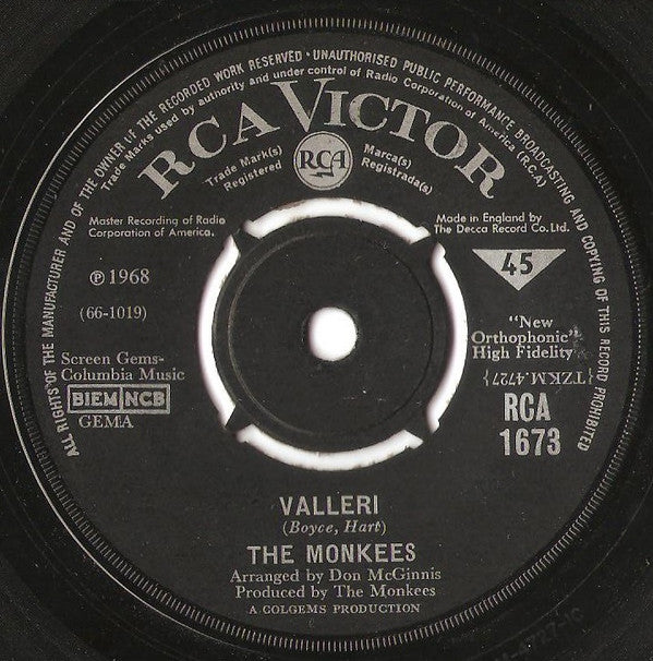 The Monkees - Valleri (7", Single)
