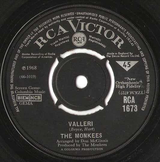 The Monkees - Valleri (7", Single)