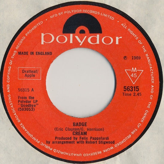 Cream (2) - Badge (7", Single)
