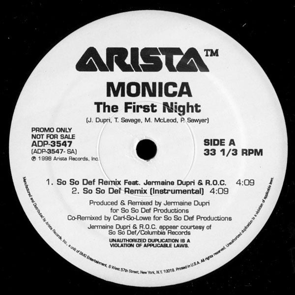 Monica - The First Night (12", Promo)