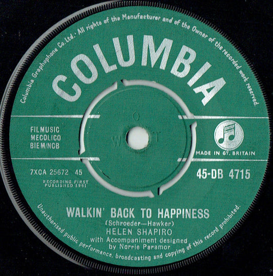 Helen Shapiro - Walkin' Back To Happiness (7", Single)