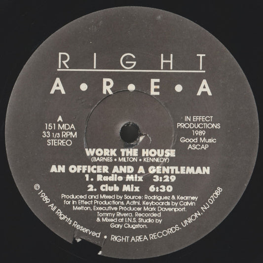 An Officer And A Gentleman - Work The House (12")