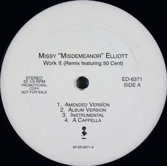 Missy "Misdemeanor" Elliott* - Work It (Remix) / Funky Fresh Dressed (12", Promo)