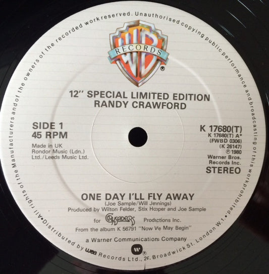Randy Crawford - One Day I'll Fly Away (12", Single, Ltd)