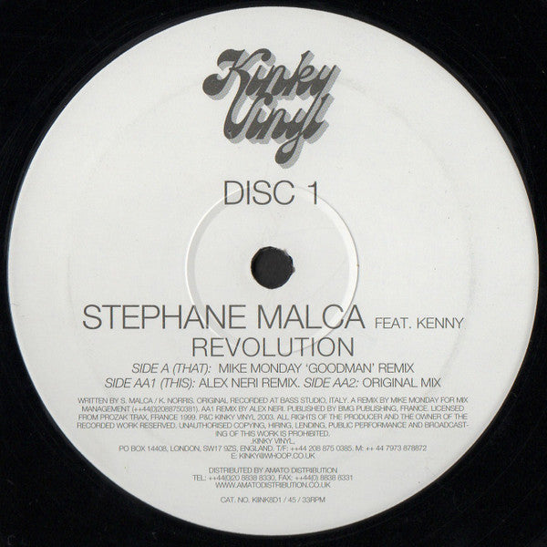 Stephane Malca Feat. Kenny* - Revolution (Disc 1) (12")
