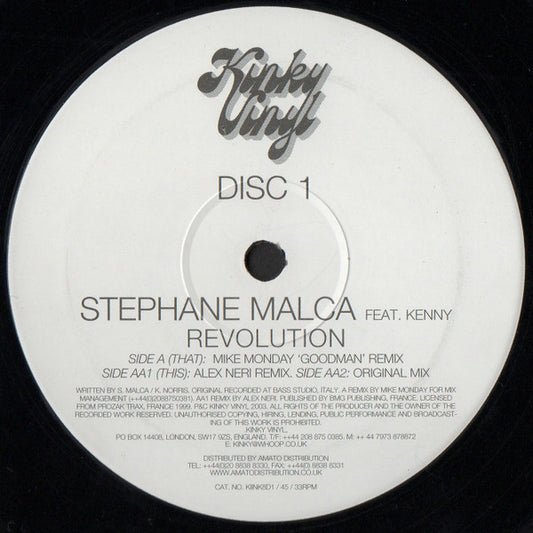 Stephane Malca Feat. Kenny* - Revolution (Disc 1) (12")