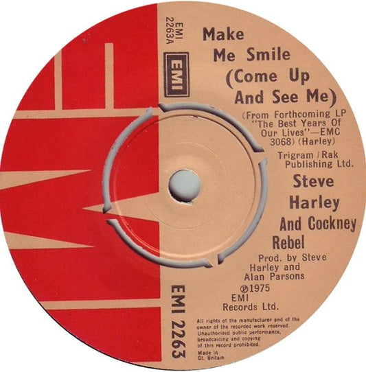 Steve Harley And Cockney Rebel* - Make Me Smile (Come Up And See Me) (7", Single)