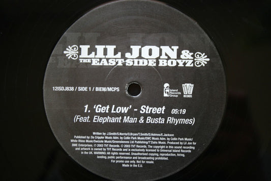 Lil Jon & The East Side Boyz* - Get Low (12", Promo)